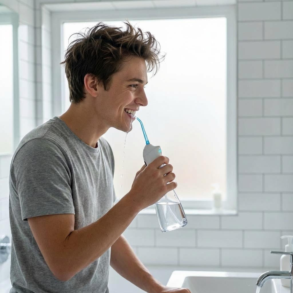 AquaSmile Portable Water Flosser β Gentle Deep Clean for Teeth & Gums in 60 seconds β No Painful Floss