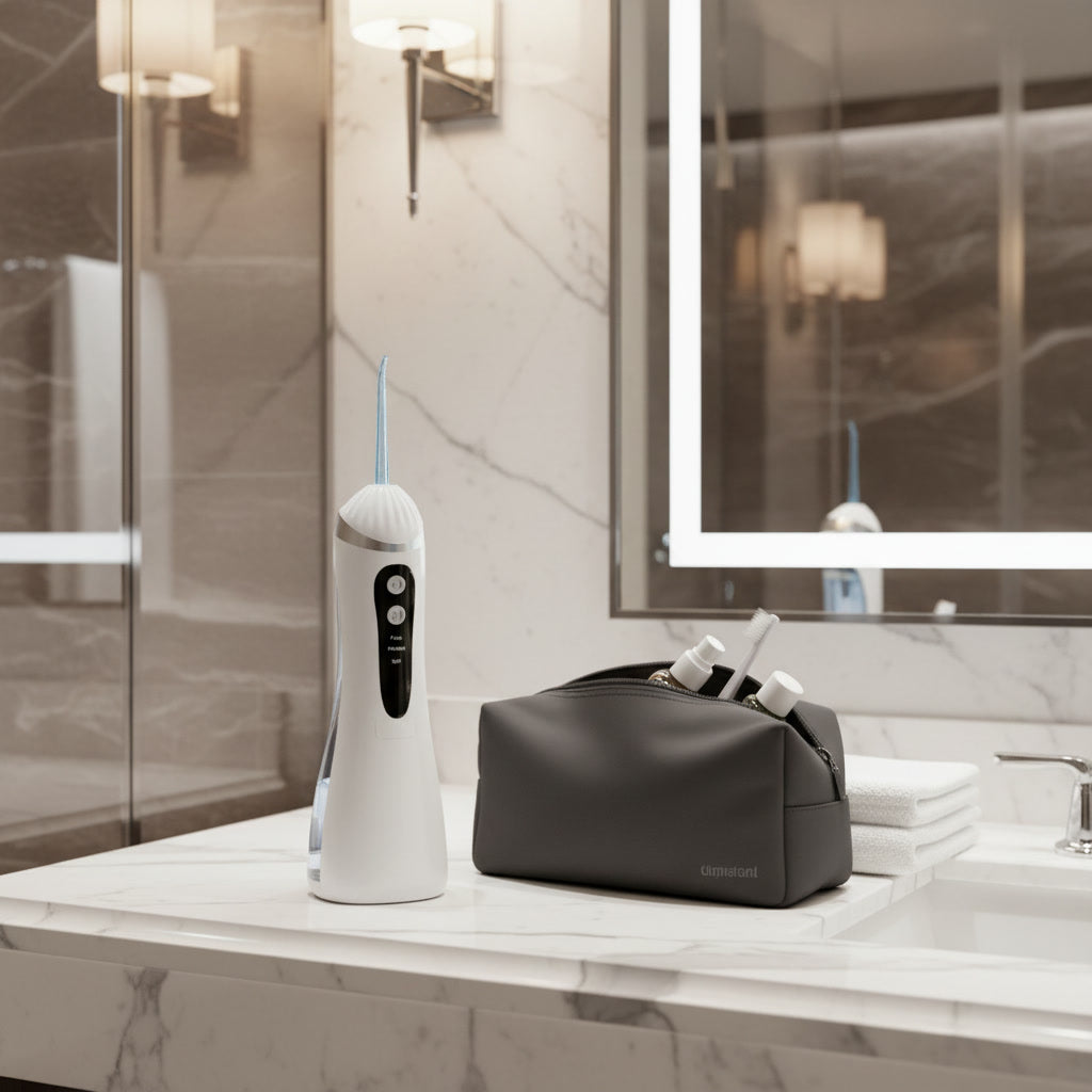 AquaSmile Portable Water Flosser — Gentle Deep Clean for Teeth & Gums in 60 seconds — No Painful Floss